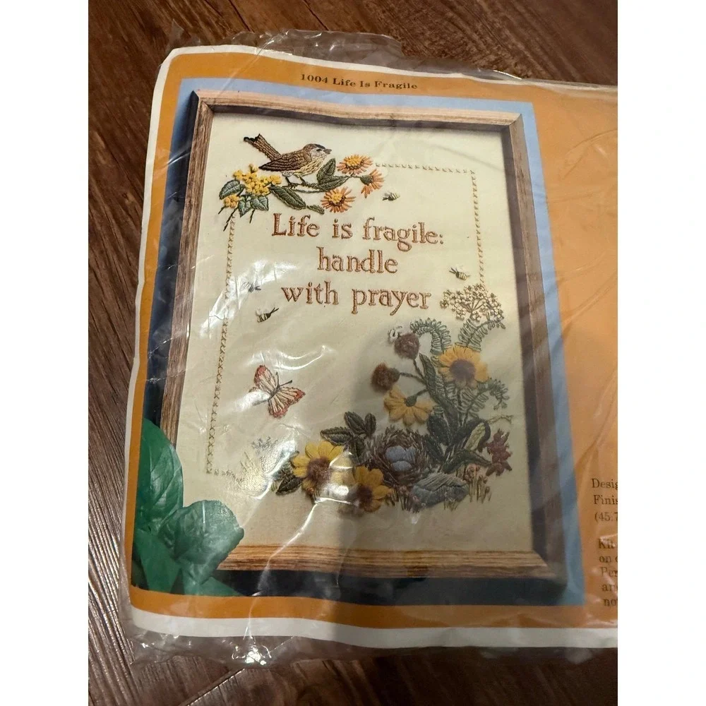 The Creative Circle 1004 Life is Fragile Cross Stitch Kit Designed by Bob Shafor